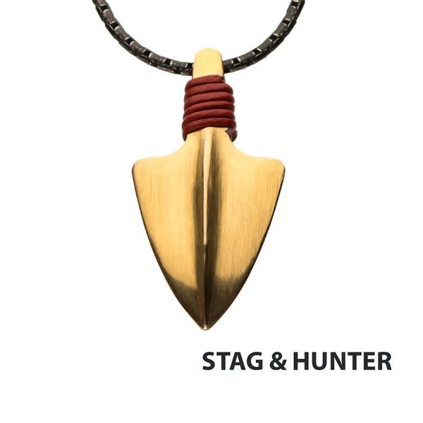 Stainless Steel Gold Arrow Head Necklace Amos Jewelry Wray, CO