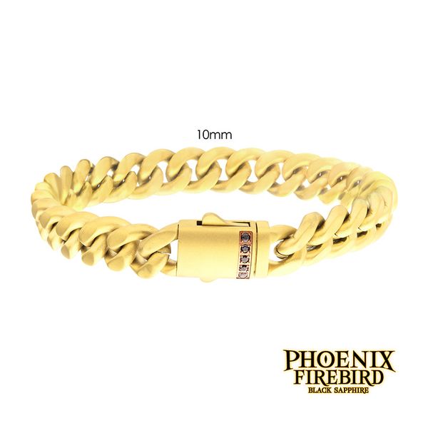 Stainless Steel 18KT Gold PLated Cuban Chain Bracelet 10mm Amos Jewelry Wray, CO