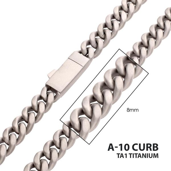 Titanium Cuban Chain Necklace 8mm Amos Jewelry Wray, CO