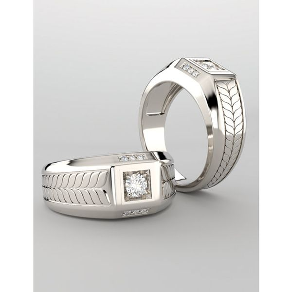 Men's Diamond Wedding Band Image 2 Anthony Jewelers Palmyra, NJ