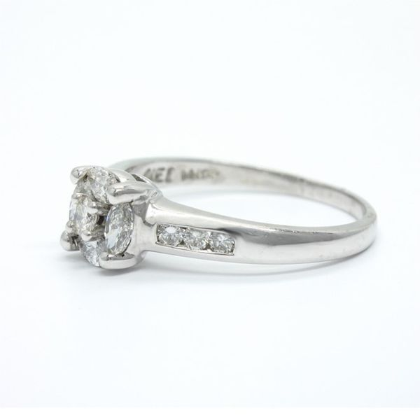 14k White Gold Marquis Diamond Halo Engagement Ring Image 2 Arezzo Jewelers Elmwood Park, IL