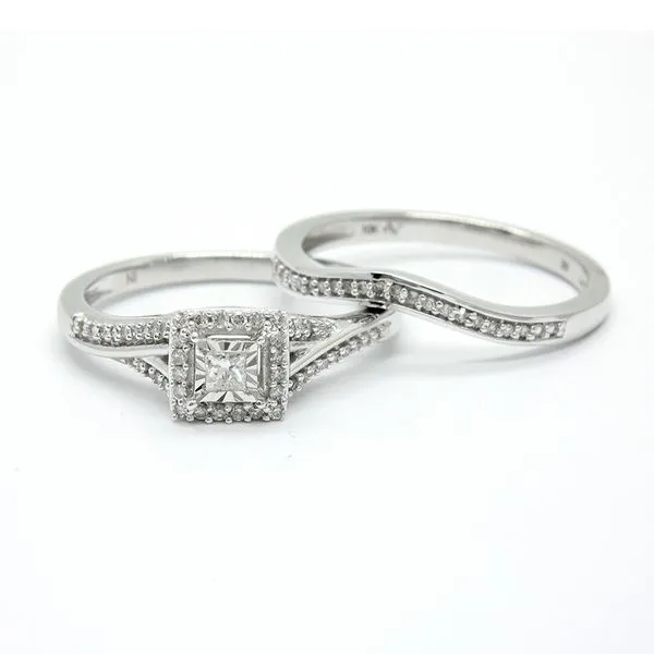 10k White Gold Diamond Bridal Set Arezzo Jewelers Elmwood Park, IL