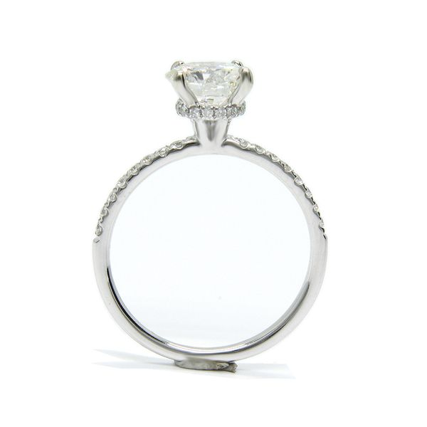 18k White Gold Round Diamond Engagement Ring with Moissanite Image 3 Arezzo Jewelers Elmwood Park, IL