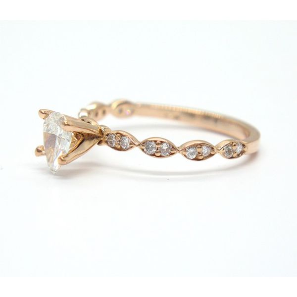 14K Rose Gold Diamond Ring With Pear Diamond Image 2 Arezzo Jewelers Elmwood Park, IL