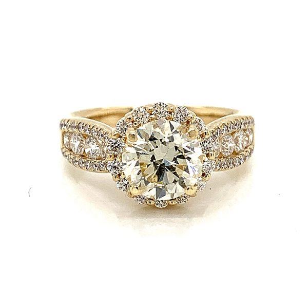 14k Yellow Gold Diamond Engagement Ring with 1.33ct Round Diamond Arezzo Jewelers Elmwood Park, IL