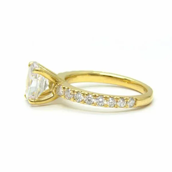 Yellow Gold Single Row Diamond Engagement Ring Image 2 Arezzo Jewelers Elmwood Park, IL