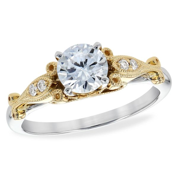 Vintage Design Two Tone Diamond Engagement Ring Image 2 Arezzo Jewelers Elmwood Park, IL