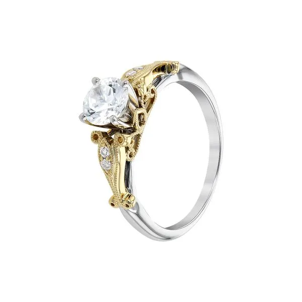 Vintage Design Two Tone Diamond Engagement Ring Image 4 Arezzo Jewelers Elmwood Park, IL
