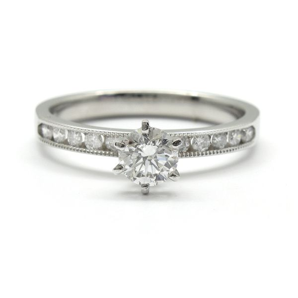 14k White Gold Channel Set Diamond Engagement Ring, .71cts TW Arezzo Jewelers Elmwood Park, IL