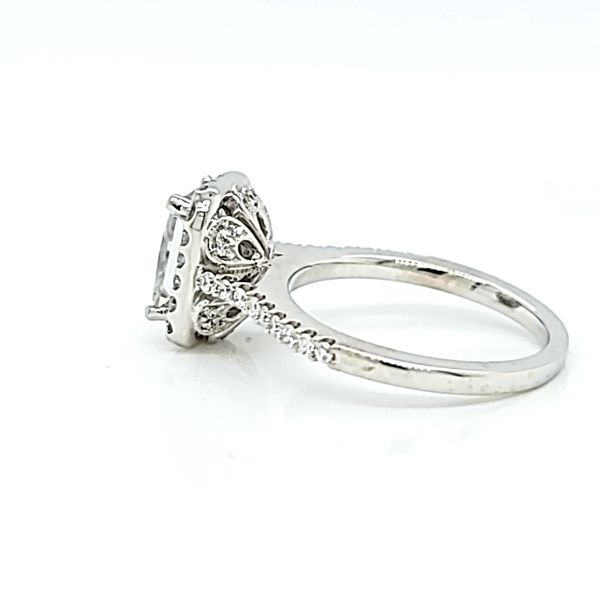 Moissanite Emerald Halo Diamond Engagement Ring Image 2 Arezzo Jewelers Elmwood Park, IL