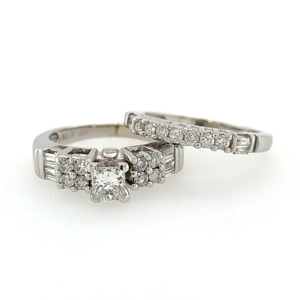 White Gold Diamond Bridal Set Image 2 Arezzo Jewelers Elmwood Park, IL