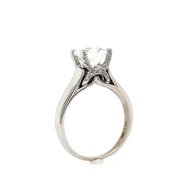 18k White Gold Knife Edge Diamond Engagement Ring Image 3 Arezzo Jewelers Elmwood Park, IL