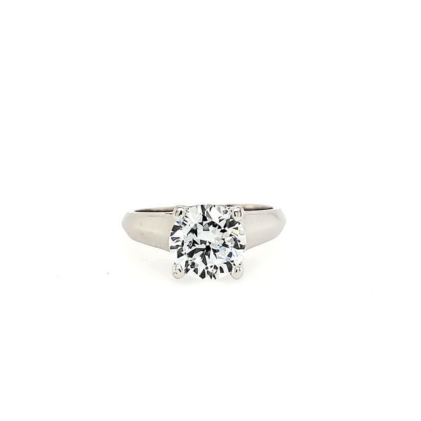 18k White Gold Knife Edge Diamond Engagement Ring Arezzo Jewelers Elmwood Park, IL