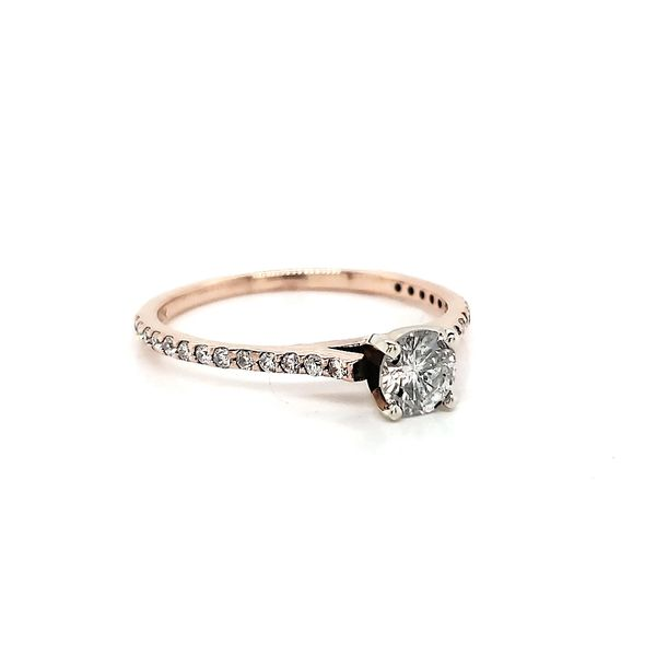 Rosé Petite Straignt row Pave Engagement Ring Image 2 Arezzo Jewelers Elmwood Park, IL