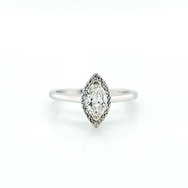 Marquise Diamond Halo Solitaire Engagement Ring Image 2 Arezzo Jewelers Elmwood Park, IL