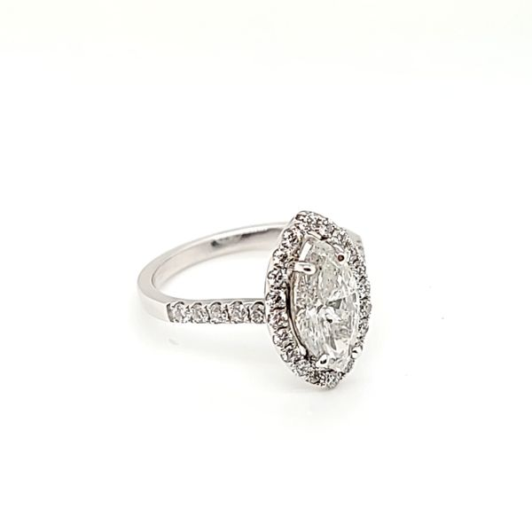 Salt and Pepper Marquis Diamond Halo Engagement Ring Image 3 Arezzo Jewelers Elmwood Park, IL