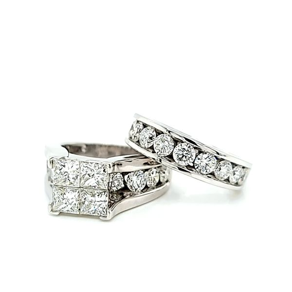 14k White Gold Diamond Engagement Ring Set, 3.50cts TW Image 3 Arezzo Jewelers Elmwood Park, IL