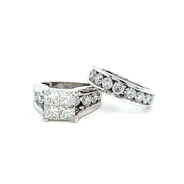 14k White Gold Diamond Engagement Ring Set, 3.50cts TW Image 4 Arezzo Jewelers Elmwood Park, IL