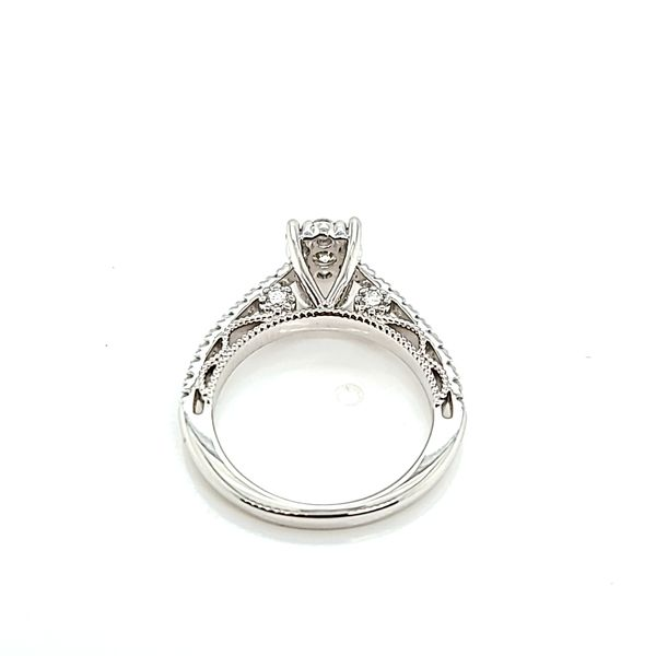 14k White Gold Art Deco Diamond Halo Engagement Ring Image 3 Arezzo Jewelers Elmwood Park, IL