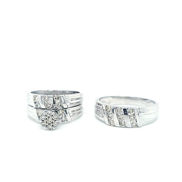 10k White Gold His & Hers Engagement Ring and Bridal Set Arezzo Jewelers Elmwood Park, IL