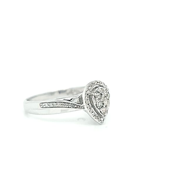 10k White Gold Pear Halo Diamond Engagement Ring Image 2 Arezzo Jewelers Elmwood Park, IL