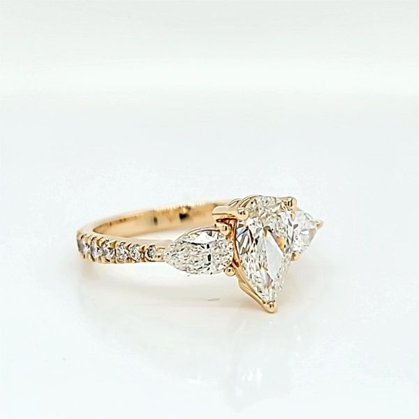 14k Yellow Gold Three Stone Pear Diamond Engagement Ring Image 2 Arezzo Jewelers Elmwood Park, IL