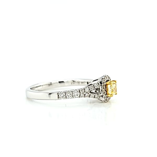 14k White Gold Canary Yellow Diamond Halo Engagement Ring Image 2 Arezzo Jewelers Elmwood Park, IL