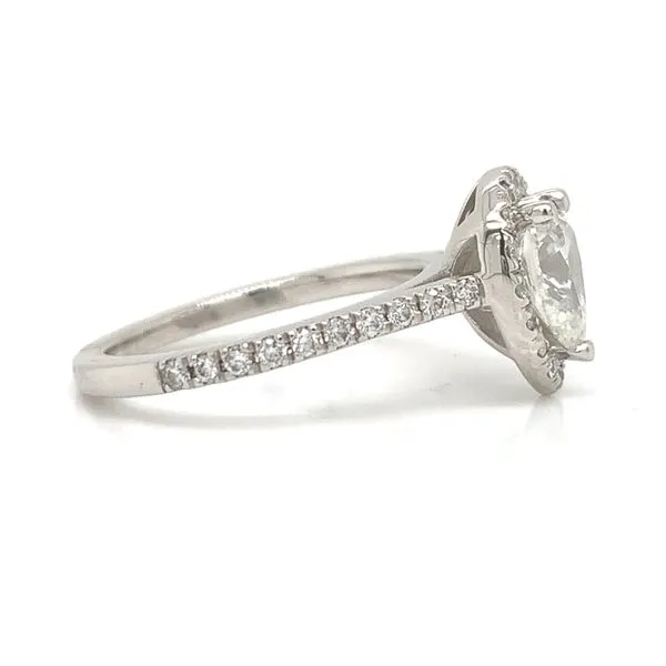 Platinum Pear Halo Engagement Ring Image 2 Arezzo Jewelers Elmwood Park, IL