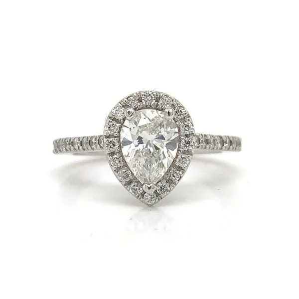 Platinum Pear Halo Engagement Ring Arezzo Jewelers Elmwood Park, IL