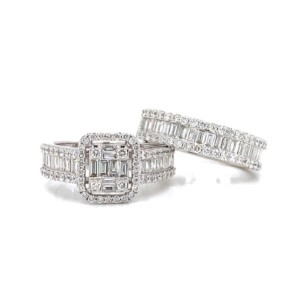 18k White Gold Diamond Bridal Set, 2.07cts Image 2 Arezzo Jewelers Elmwood Park, IL