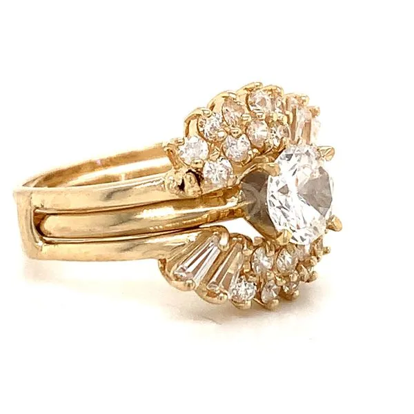 10K Yellow Gold Cz Bridal Set Image 2 Arezzo Jewelers Elmwood Park, IL
