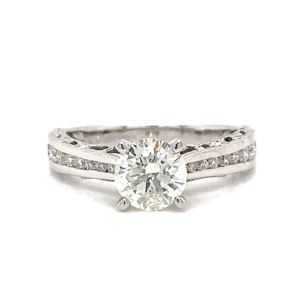 14k White Gold Natural Round Diamond Engagement Ring Arezzo Jewelers Elmwood Park, IL