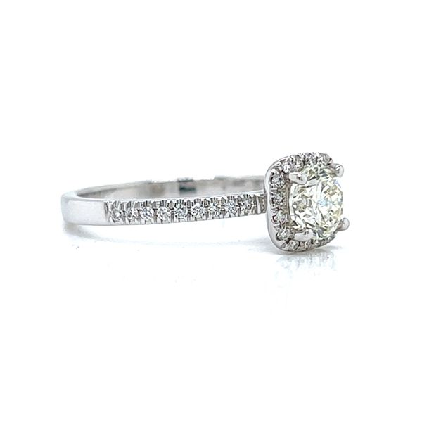 14k White Gold Round Diamond Halo Engagement Ring Image 4 Arezzo Jewelers Elmwood Park, IL
