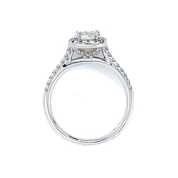 14k White Gold Cushion Halo Round Diamond Engagement Ring Image 4 Arezzo Jewelers Elmwood Park, IL