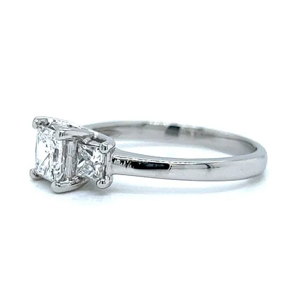 Platinum Three-Stone 1.10ct TW Princess-Cut Natural Diamond Engagement Ring Image 2 Arezzo Jewelers Elmwood Park, IL