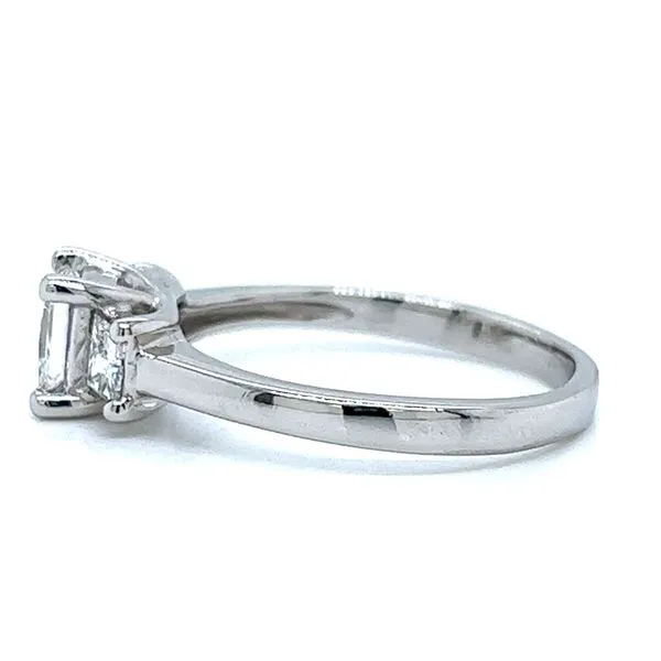 Platinum Three-Stone 1.10ct TW Princess-Cut Natural Diamond Engagement Ring Image 3 Arezzo Jewelers Elmwood Park, IL