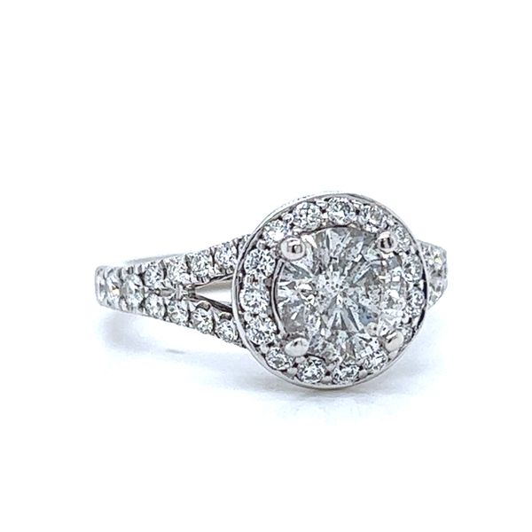 1.96ct TW Round Natural Diamond Halo Engagement Ring Image 2 Arezzo Jewelers Elmwood Park, IL