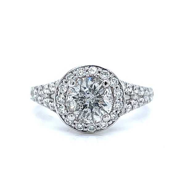 1.96ct TW Round Natural Diamond Halo Engagement Ring Arezzo Jewelers Elmwood Park, IL