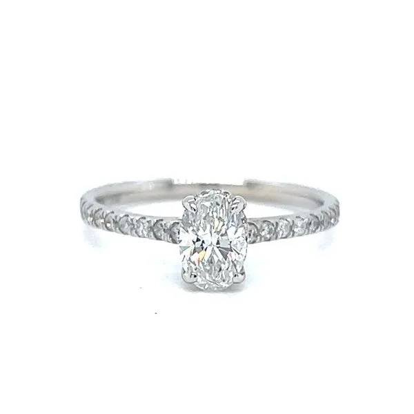 Hidden Halo Natural Oval Diamond Engagement Ring Arezzo Jewelers Elmwood Park, IL