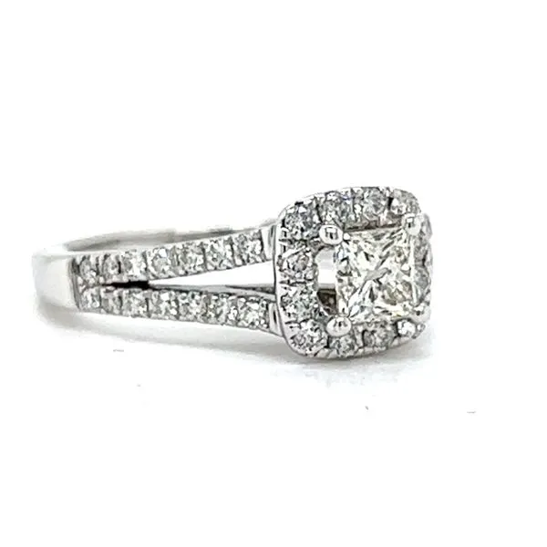 1.00ct TW Princess Cut Halo Diamond Engagement Ring Image 2 Arezzo Jewelers Elmwood Park, IL
