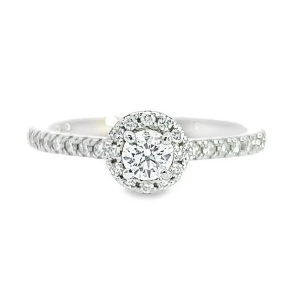 1/2ct Natural Round Diamond Halo Engagment Ring GIA Arezzo Jewelers Elmwood, IL