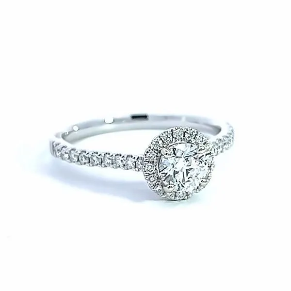 3/4ct TW Round Natural Diamond Halo Engagement Ring Image 3 Arezzo Jewelers Elmwood, IL