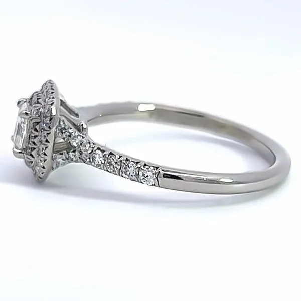 Tiffany Cushion-cut Double Halo Engagement Ring with a Diamond Platinum Band Image 2 Arezzo Jewelers Elmwood Park, IL