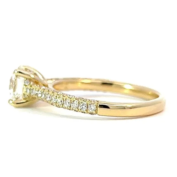14k Yellow Gold Pave Hidden-Halo Round Diamond Engagement Ring Image 3 Arezzo Jewelers Elmwood Park, IL
