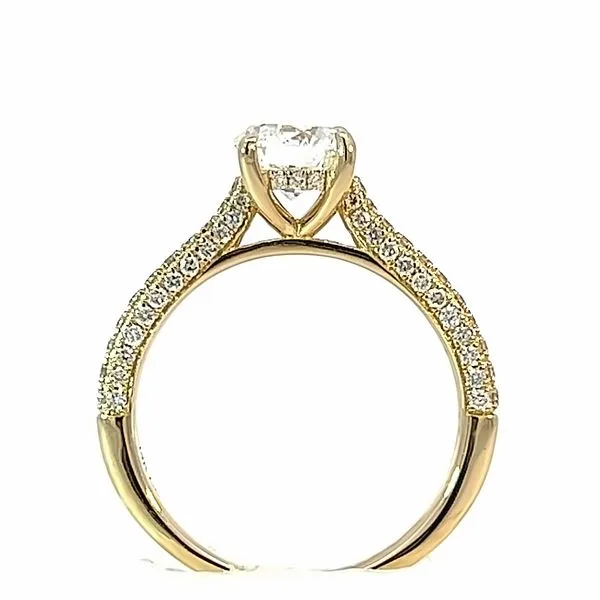14k Yellow Gold Pave Hidden-Halo Round Diamond Engagement Ring Image 4 Arezzo Jewelers Elmwood Park, IL