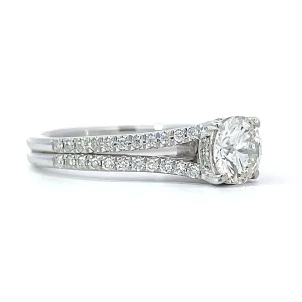 14K White Gold Split Shank Engagement Ring with Hidden Halo - GIA Certified Image 3 Arezzo Jewelers Elmwood Park, IL
