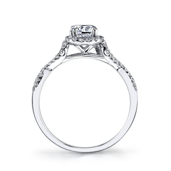 Elegant 14K White Gold Round Diamond Halo Engagement Ring Image 2 Arezzo Jewelers Elmwood Park, IL