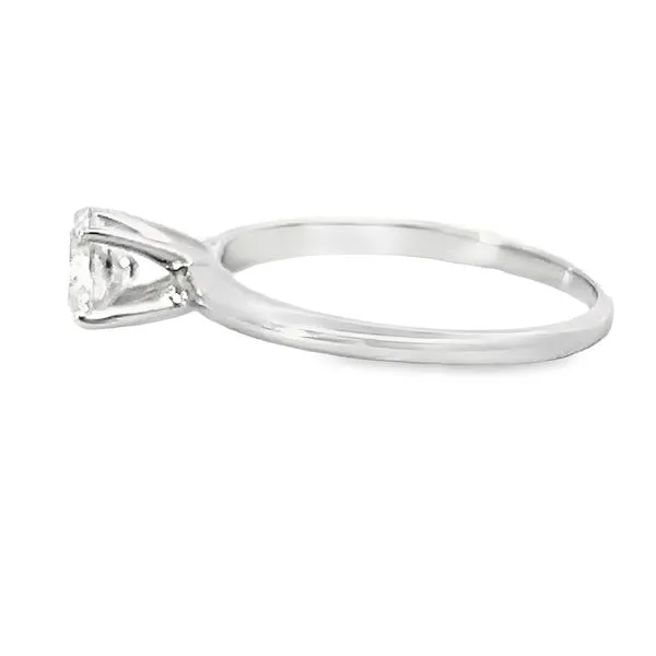 Classic 10K White Gold Solitaire Engagement Ring with 3/8th CT Natural Round Diamond Image 2 Arezzo Jewelers Elmwood Park, IL