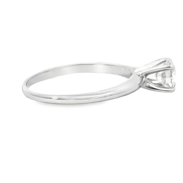 Classic 10K White Gold Solitaire Engagement Ring with 3/8th CT Natural Round Diamond Image 3 Arezzo Jewelers Elmwood Park, IL