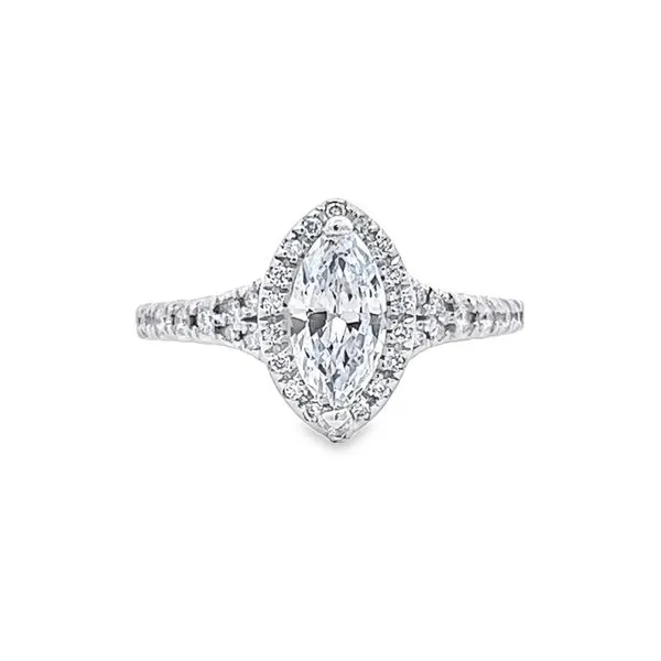 Marquis Halo Natural Diamond Engagement Ring Arezzo Jewelers Elmwood Park, IL
